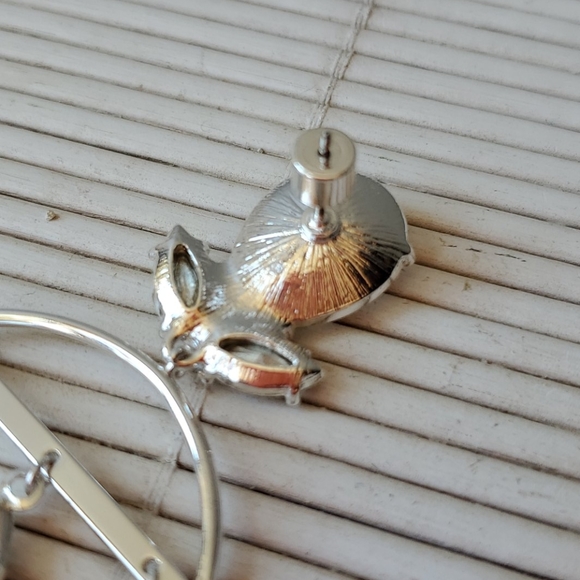 BCBGeneration Rhinestone Silver Dangle Earrings - Picture 8 of 8